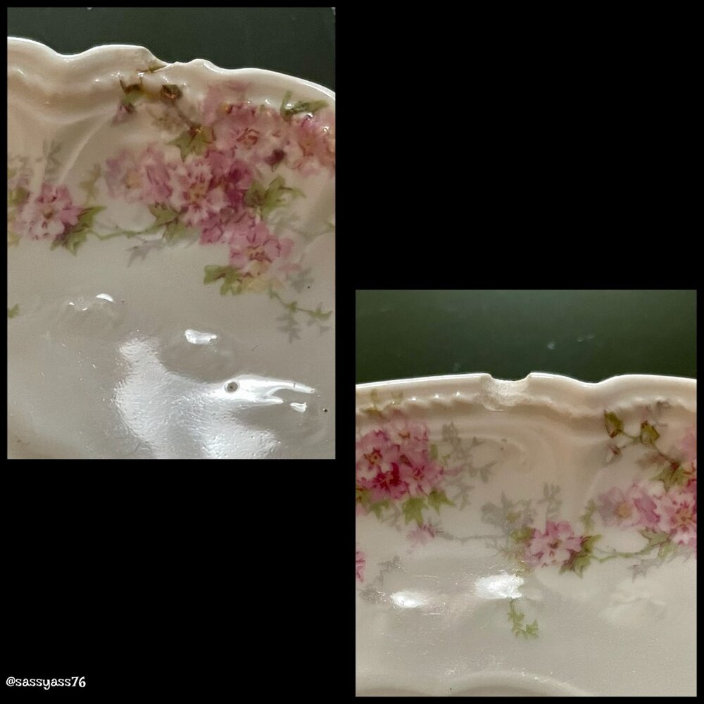 ▪️VTG/ANTIQUE▪️GDA LIMOGES FRANCE▪️Gold Accented Floral Gravy Plate/Trinket Dish - Picture 6 of 6